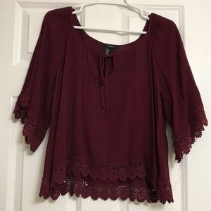Maroon Flowy Blouse
